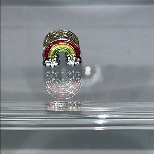 NWOT Gems En Vogue Sterling Silver 14 Gold Accent Rainbow Enamel Charm Boho